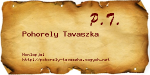 Pohorely Tavaszka névjegykártya